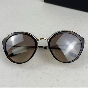 Prada Ladies Black Oval Sunglasses